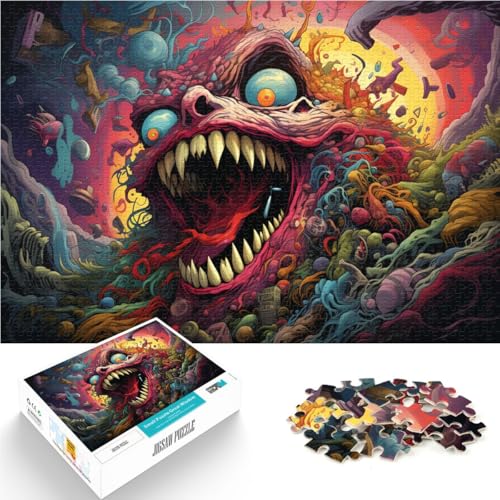 Puzzle 1000 Teile für Erwachsene Bunte dämonische Kunst Lernspiel Herausforderungsspielzeug 26x38cm Geeignet für die Schreibtischdekoration von DLBHSG