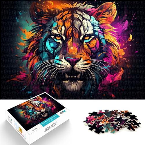 Puzzle 1000 Teile für Erwachsene Bunter Feuertiger Lernpuzzle Familienspiel 50 x 75 cm Fördert die Liebe zwischen Paaren von DLBHSG