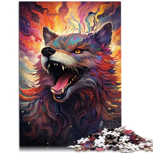 Puzzle 1000 Teile für Erwachsene Buntes Art Wolf Puzzle Lernspiele 26x38cm Geeignet als Schreibtischdekoration für Kinder ab 14 Jahren von DLBHSG