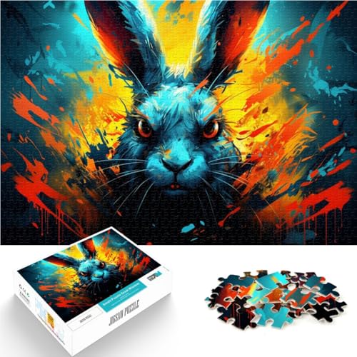 Puzzle 1000 Teile für Erwachsene Buntes Kaninchen Lernspiel Herausforderungsspielzeug 26x38cm Geschenke für Freunde und Familie für Teenager ab 14 Jahren von DLBHSG