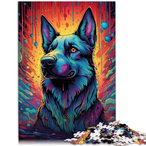 Puzzle 1000 Teile für Erwachsene Deutscher Schäferhund Lernspiel Herausforderungsspielzeug 26x38cm ganze Familie von DLBHSG