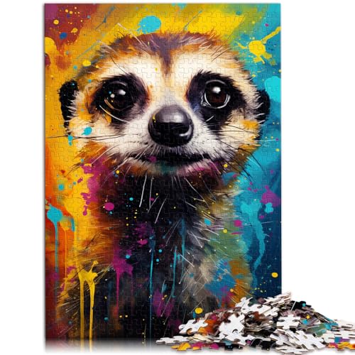 Puzzle 1000 Teile für Erwachsene Erdmännchen buntes Puzzle 50 x 75 cm Geburtstagsgeschenk Geschenke Wandkunst für Teenager ab 14 Jahren von DLBHSG