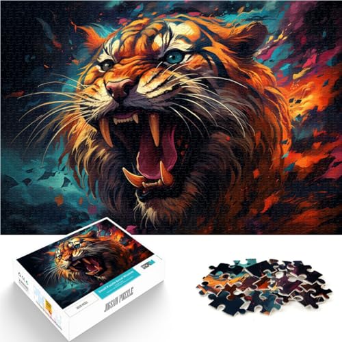 Puzzle 1000 Teile für Erwachsene Fantasie-Puzzle mit wildem Tiger Denkspiel 50 x 75 cm tolles Geschenk für die ganze Familie für Teenager ab 14 Jahren von DLBHSG