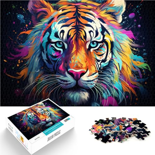 Puzzle 1000 Teile für Erwachsene Farbfantasie-Tiger lustige Spiele 26 x 38 cm anspruchsvolles Spiel und Familienspiel für Teenager ab 14 Jahren von DLBHSG