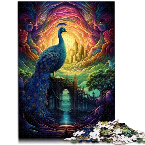 Puzzle 1000 Teile für Erwachsene Farbiger Pfau Lernspiel Herausforderungsspielzeug 26 x 38 cm einzigartige Heimdekoration und Geschenke für 14-Jährige von DLBHSG