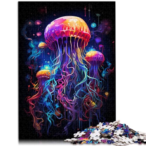 Puzzle 1000 Teile für Erwachsene Farbmalerei Quallen-Puzzle als Geschenk 50 x 75 cm ganze Familie von DLBHSG