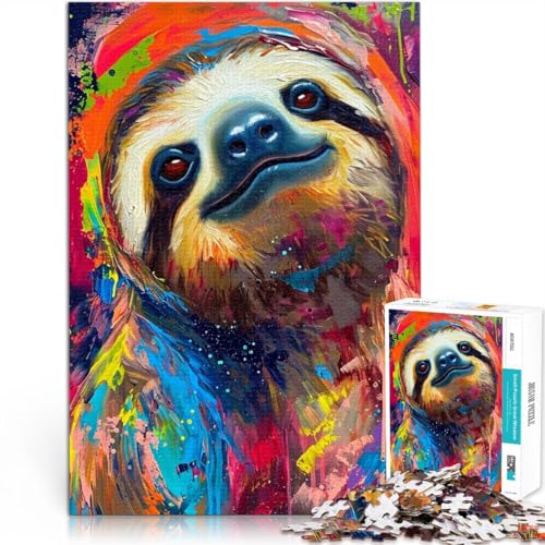 Puzzle 1000 Teile für Erwachsene Faultier Denkspiel 50x75cm Familienspiel Stressabbau Schwierige Herausforderung für Kinder ab 14 Jahren von DLBHSG