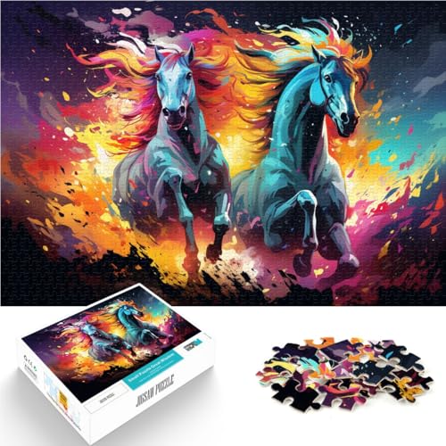 Puzzle 1000 Teile für Erwachsene Feuerpferd Lernpuzzle Familienspiel 50 x 75 cm herausforderndes Spiel und Familienspiel von DLBHSG