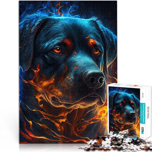 Puzzle 1000 Teile für Erwachsene Feuertier Hund Lernspiel Herausforderungsspielzeug 26x38cm Stressabbau Staycation Zeit totschlagen von DLBHSG