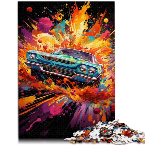 Puzzle 1000 Teile für Erwachsene Flammen-Sportwagen Spielspielzeug 26 x 38 cm ganze Familie ab 14 Jahren von DLBHSG