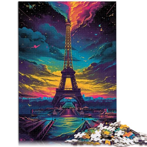 Puzzle 1000 Teile für Erwachsene Frankreich Eiffelturm Lernpuzzle 26x38cm Lernspiel für Geburtstag Weihnachten von DLBHSG