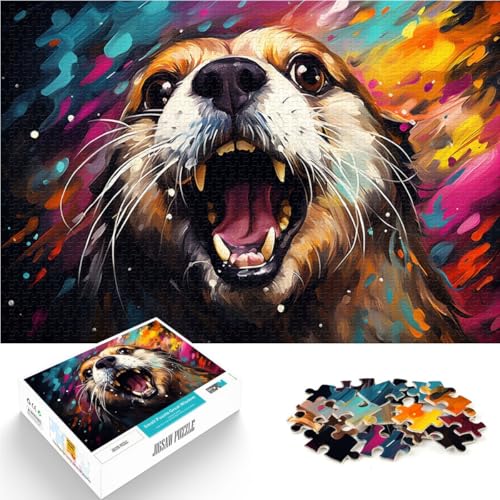 Puzzle 1000 Teile für Erwachsene Frettchenmalerei Cartoon-Puzzle 50 x 75 cm ganze Familie von DLBHSG