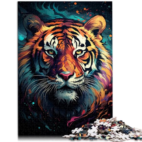 Puzzle 1000 Teile für Erwachsene Geheimnisvolles Gemälde Tiger Spiel Spielzeug 26x38cm Geschenke für Freunde und Familie ab 14 Jahren von DLBHSG