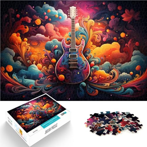 Puzzle 1000 Teile für Erwachsene Gitarre Dekomprimierendes intellektuelles Lernspielzeug 50 x 75 cm anspruchsvolles Spiel und Familienspiel von DLBHSG