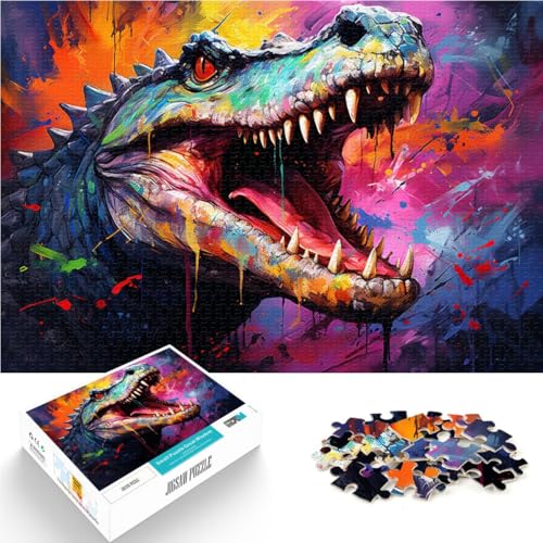 Puzzle 1000 Teile für Erwachsene Krokodil Stressabbau-Spielzeug 26 x 38 cm. Helfen Sie dem Gehirn süchtig machendes Spielzeug zu trainieren und Geduld zu fördern. von DLBHSG