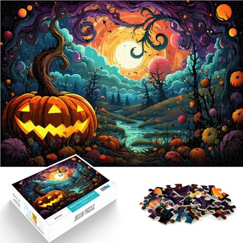 Puzzle 1000 Teile für Erwachsene Kürbis in der Halloween-Nacht 50 x 75 cm einzigartige Geburtstags- und Geschenkideen für 14-Jährige von DLBHSG