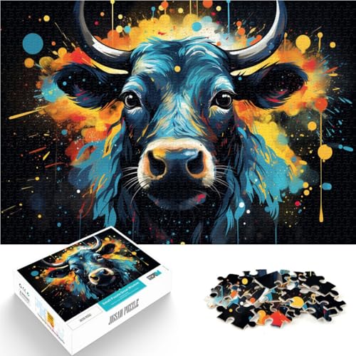 Puzzle 1000 Teile für Erwachsene Kuhkunst dekomprimierendes intellektuelles Lernspielzeug 26 x 38 cm anspruchsvolles Spiel und Familienspiel Puzzle 1000 Teile für Erwachsene Kuhkunst dekomprimierendes intellektuelles Lernspielzeug 26 x 38 cm anspruchsvolles Spiel und Familienspiel von DLBHSG