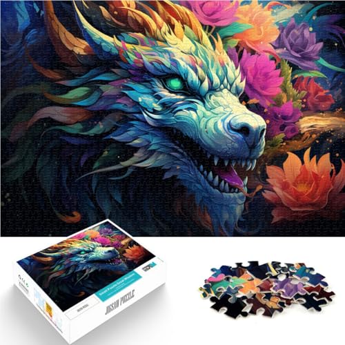 Puzzle 1000 Teile für Erwachsene Kunstdrache 50 x 75 cm Stressabbau schwierige Herausforderung für Teenager ab 14 Jahren von DLBHSG