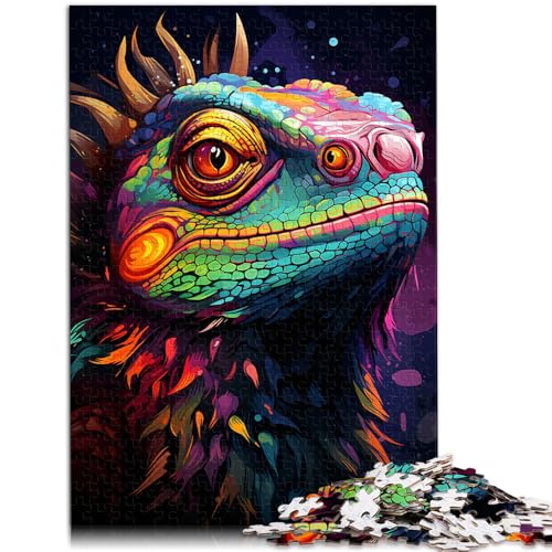 Puzzle 1000 Teile für Erwachsene Malen Farbe Chamäleon Kunst Lernspiel Herausforderung Spielzeug 26x38cm Einzigartige Geburtstage und Geschenke von DLBHSG