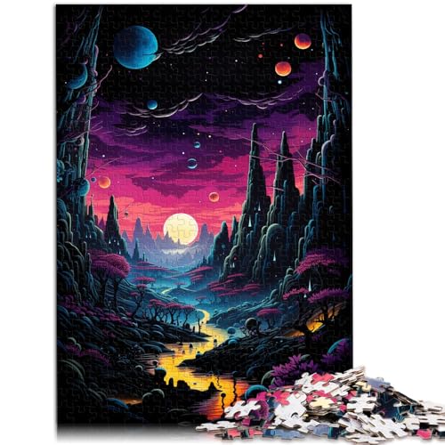 Puzzle 1000 Teile für Erwachsene Nacht-Stressabbau-Spielzeug 26 x 38 cm. Helfen Sie dem Gehirn süchtig machendes Spielzeug zu trainieren und Geduld zu fördern von DLBHSG