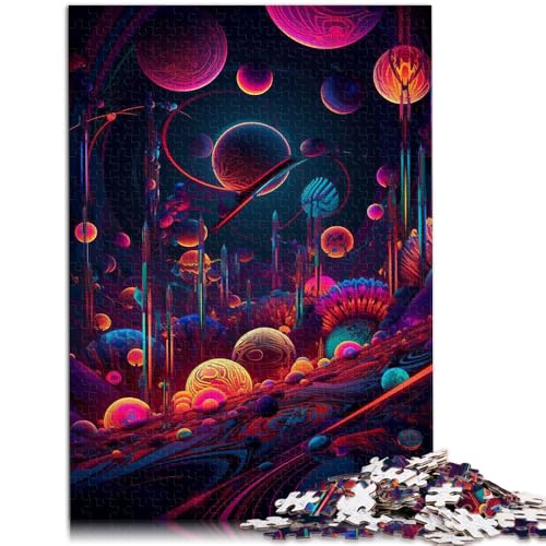Puzzle 1000 Teile für Erwachsene Psychedelisches Universum Denkspiel 50 x 75 cm mit passendem Poster und Quizblatt für Kinder ab 14 Jahren von DLBHSG