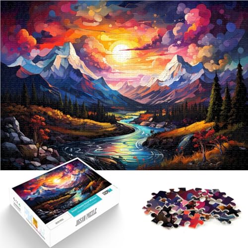 Puzzle 1000 Teile für Erwachsene Pyrenäen-Berge Cartoon-Puzzle 50 x 75 cm mit passendem Poster und Quizblatt von DLBHSG