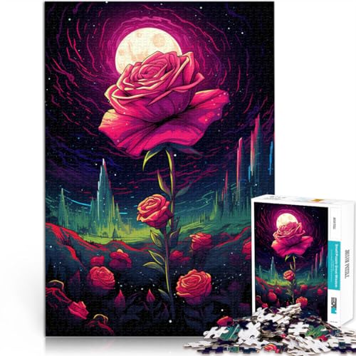 Puzzle 1000 Teile für Erwachsene Rosen-Weltraum-Denkspiel 50x75cm Spaß für Zuhause Geburtstagsgeschenk Reisegeschenk von DLBHSG