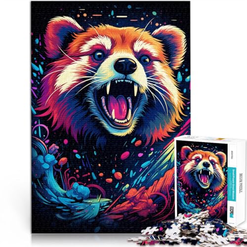 Puzzle 1000 Teile für Erwachsene Rote Panda-Tiere Dekomprimierendes intellektuelles Lernspielzeug 50 x 75 cm anspruchsvolles Spiel und Familienspiel von DLBHSG