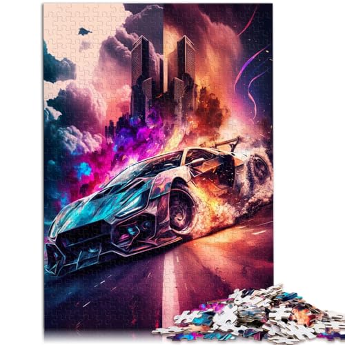 Puzzle 1000 Teile für Erwachsene Stadtbild Zukunft Auto Lernspiel Herausforderung Spielzeug 26x38cm Geburtstagsgeschenk Geschenke Wandkunst von DLBHSG
