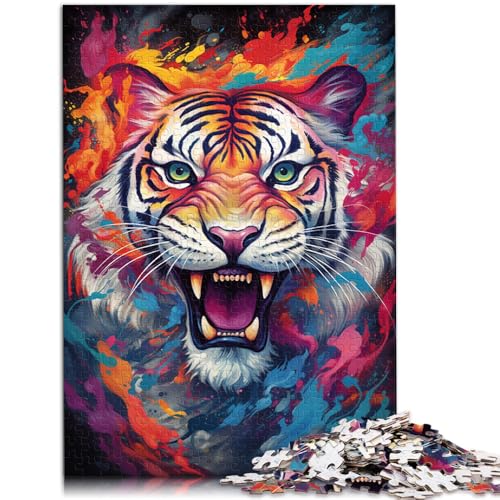 Puzzle 1000 Teile für Erwachsene Straßengraffiti-Tiger Lernspiel Herausforderungsspielzeug 26 x 38 cm Herausforderndes Spiel und Familienspiel von DLBHSG