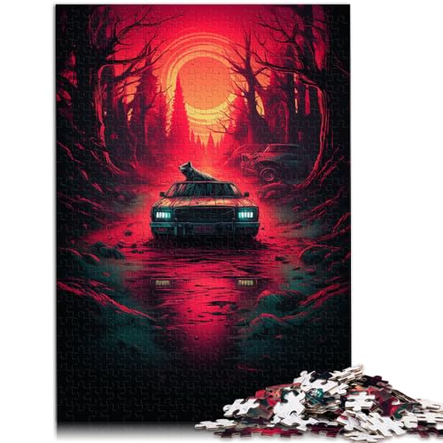 Puzzle 1000 Teile für Erwachsene Supernatural-Auto lustige Spiele 50 x 75 cm anspruchsvolles Spiel und Familienspiel geeignet für Jugendliche ab 14 Jahren von DLBHSG