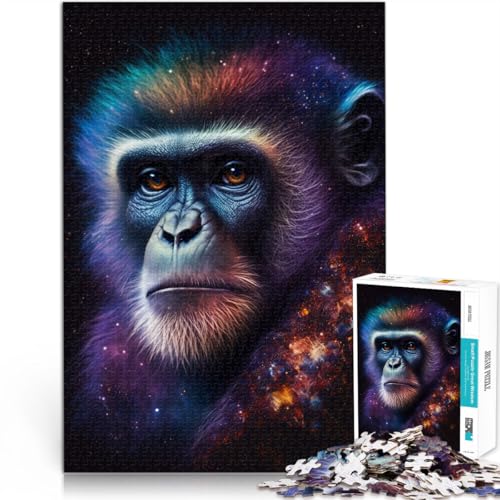 Puzzle 1000 Teile für Erwachsene Tier Galaxie AFFE Lernspiel Herausforderung Spielzeug 26x38cm Geburtstagsgeschenk Geschenke Wandkunst von DLBHSG