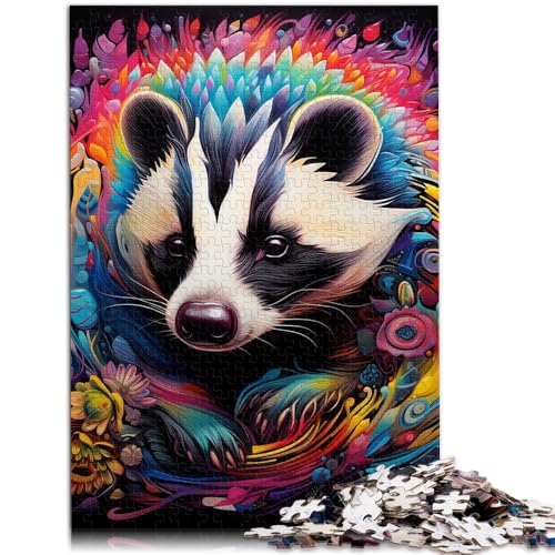 Puzzle 1000 Teile für Erwachsene Tiere Honigdachs Lernspiel Herausforderung Spielzeug 50x75cm ganze Familie von DLBHSG