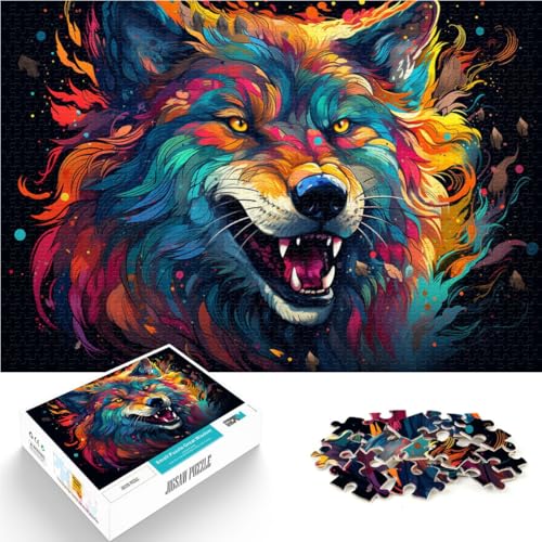 Puzzle 1000 Teile für Erwachsene Tierwolf-Puzzle Mitmach-Spiel 26 x 38 cm Herausforderndes Spiel und Familienspiel für Teenager ab 14 Jahren von DLBHSG