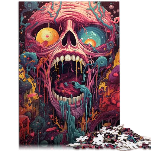 Puzzle 1000 Teile für Erwachsene Totenkopfkunst 26 x 38 cm Familienspiel zum Stressabbau schwierige Herausforderung für Teenager ab 14 Jahren von DLBHSG