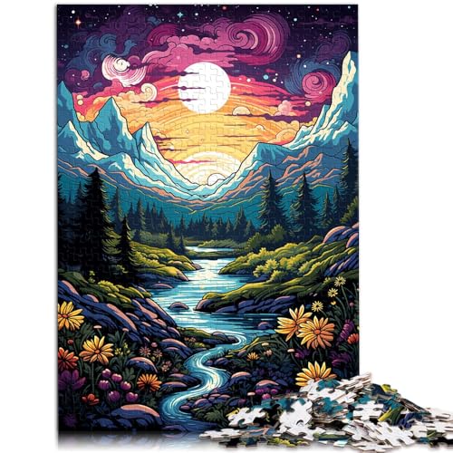 Puzzle 1000 Teile für Erwachsene Wildblumenfelder unter Bergen Dekomprimierendes intellektuelles Lernspielzeug 50 x 75 cm Wichtelgeschenke von DLBHSG
