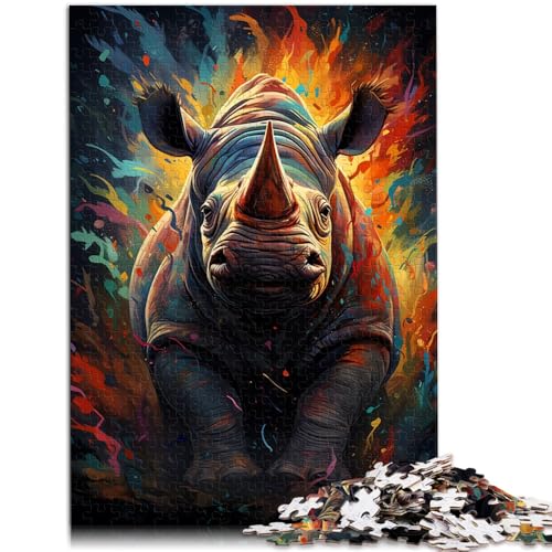 Puzzle 1000 Teile für Erwachsene Zeichnung eines Nashorntiers lustige Spiele 26 x 38 cm Lernspiel für Geburtstag Weihnachten Puzzle 1000 Teile für Erwachsene Zeichnung eines Nashorntiers lustige Spiele 26 x 38 cm Lernspiel für Geburtstag Weihnachten von DLBHSG