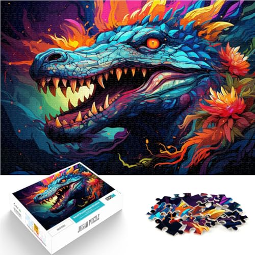 Puzzle 1000 Teile für Erwachsene antike Krokodilmonster dekomprimierendes intellektuelles Lernspielzeug 50 x 75 cm für die Heimdekoration von DLBHSG