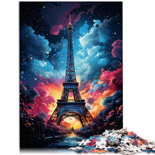 Puzzle 1000 Teile für Erwachsene bunter Eiffelturm Lernpuzzle Familienspiel 50 x 75 cm geeignet als Schreibtischdekoration von DLBHSG