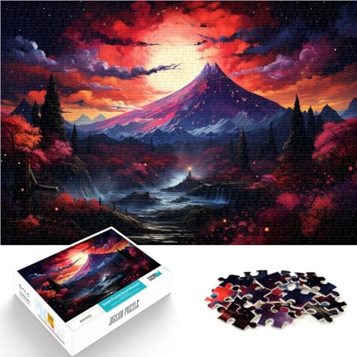 Puzzle 1000 Teile für Erwachsene farbenfroher Berg Fuji interessantes Puzzle zur Stressreduzierung 50 x 75 cm Geburtstagsgeschenk Geschenke Wandkunst von DLBHSG