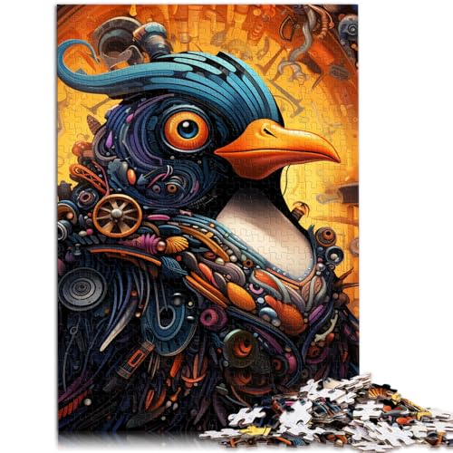 Puzzle 1000 Teile für Erwachsene farbenfroher Kunst-Pinguin dekomprimierendes intellektuelles Lernspielzeug 50 x 75 cm einzigartige Geburtstags- und Geschenkideen von DLBHSG