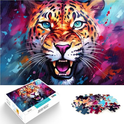 Puzzle 1000 Teile für Erwachsene farbenfrohes legendäres Leoparden-Puzzle praktisches Spiel 26 x 38 cm anspruchsvolles Spiel und Familienspiel von DLBHSG