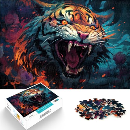 Puzzle 1000 Teile für Erwachsene farbenfrohes wildes Tiger-Denkspiel 50 x 75 cm mit passendem Poster und Quizblatt für 14-Jährige Puzzle 1000 Teile für Erwachsene farbenfrohes wildes Tiger-Denkspiel 50 x 75 cm mit passendem Poster und Quizblatt für 14-Jährige von DLBHSG