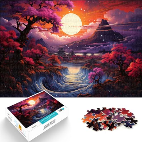Puzzle 1000 Teile für Erwachsene japanische Sonnenuntergangslandschaft Lernspielzeug 50 x 75 cm anspruchsvolles Spiel und Familienspiel von DLBHSG