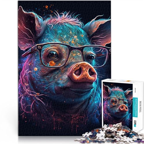 Puzzle 1000 Teile für Erwachsene kosmisches Schwein mit Brille Puzzle 26 x 38 cm geeignet als Schreibtischdekoration für Teenager ab 14 Jahren Puzzle 1000 Teile für Erwachsene kosmisches Schwein mit Brille Puzzle 26 x 38 cm geeignet als Schreibtischdekoration für Teenager ab 14 Jahren von DLBHSG