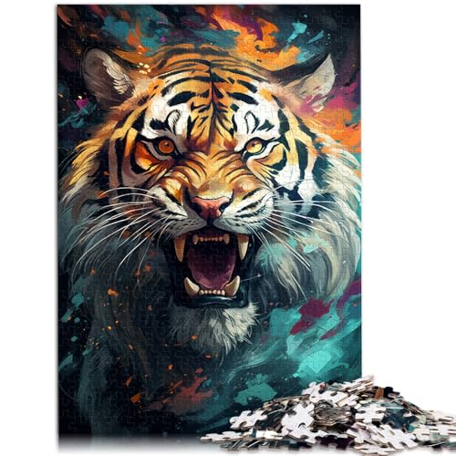 Puzzle 1000 Teile für Erwachsene majestätisches Gemälde Tiger-Puzzle Wanddekoration 26 x 38 cm mit passendem Poster und Quizblatt Puzzle 1000 Teile für Erwachsene majestätisches Gemälde Tiger-Puzzle Wanddekoration 26 x 38 cm mit passendem Poster und Quizblatt von DLBHSG