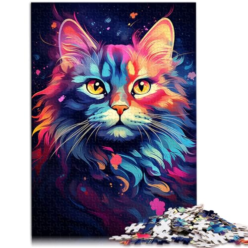 Puzzle 1000 Teile für Erwachsene süße Maine-Coon-Katze Cartoon-Puzzle 26 x 38 cm tolles Geschenk für die ganze Familie von DLBHSG