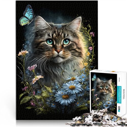 Puzzle 1000 Teile für Erwachsene süßes Kätzchen Stressabbau-Spielzeug 50 x 75 cm. Helfen Sie dem Gehirn süchtig machendes Spielzeug zu trainieren und Geduld zu fördern. von DLBHSG