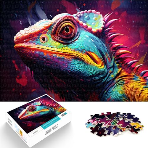 Puzzle 1000 Teile für Erwachsene. Das mysteriöse Chamäleon-Stressabbau-Spielzeug 50 x 75 cm ganze Familie von DLBHSG
