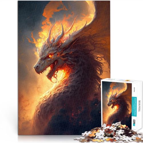 Puzzle 1000 Teile für Erwachsene Feuerdrache Himmel für Puzzle 50x75cm Lernspiel für Geburtstag Weihnachten für Kinder ab 14 Jahren von DLBHSG